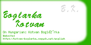 boglarka kotvan business card